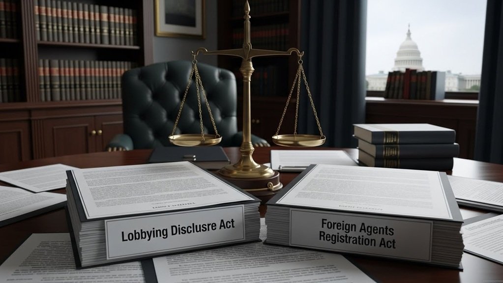 미국 로비 규제법 LDA와 FARA 컴플라이언스 개념 이미지