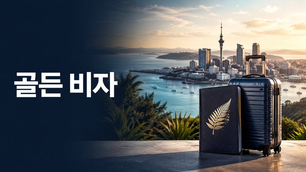 골든 비자 선택을 상징하는 뉴질랜드 도시와 해외 거주권 이미지