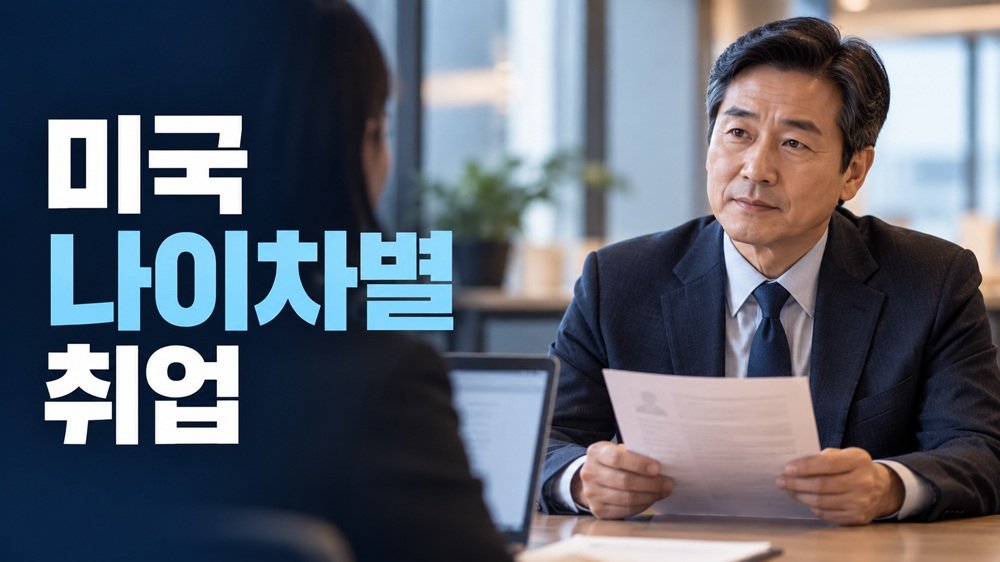 미국 나이차별 취업 채용공고와 면접을 확인하는 중년 구직자