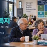 미국의 노인 복지 제도를 설명하는 장면